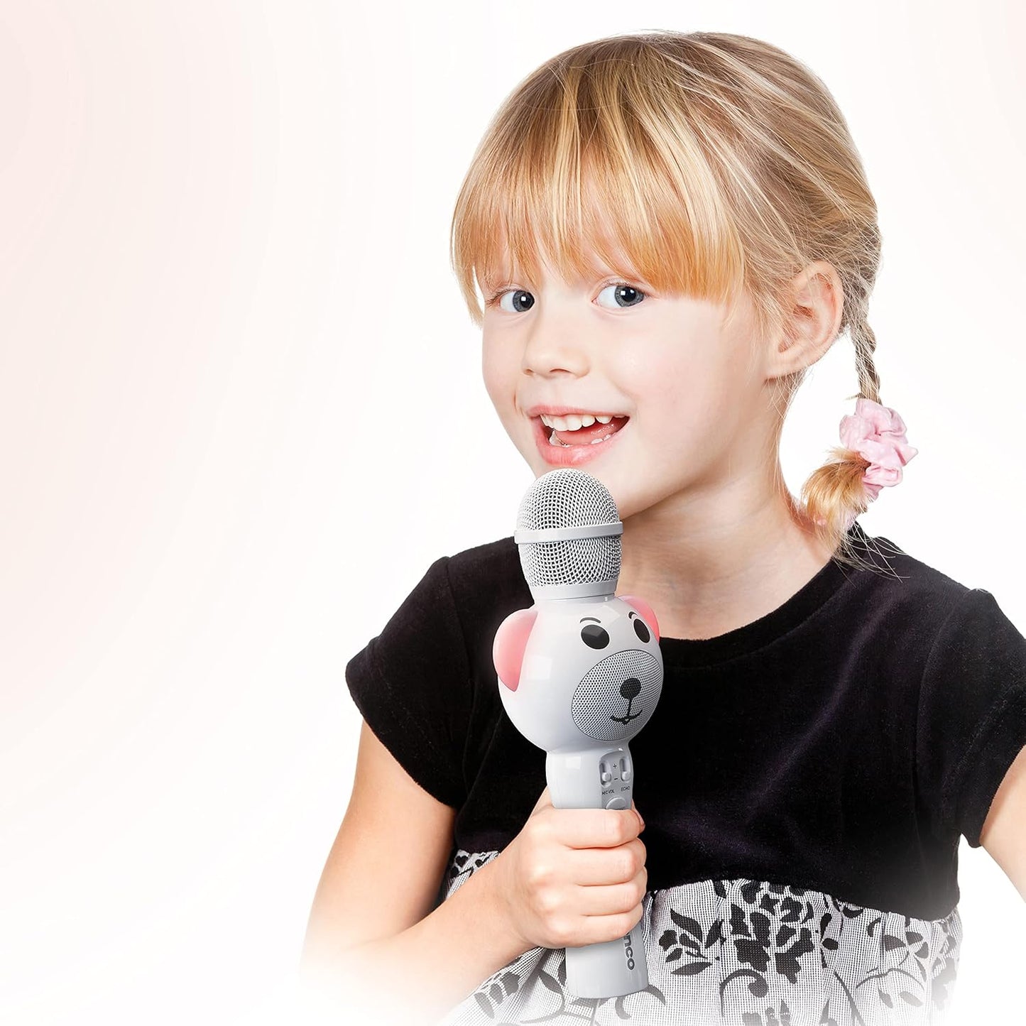 Teddy - Karaoke-Mikrofon für Kinder mit LED und Bluetooth, Weiss Teddy