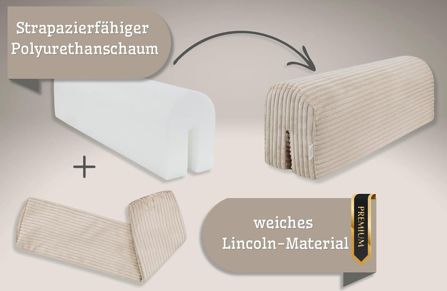 Bettkantenschutz für Kinderbetten, Beige B 120 cm