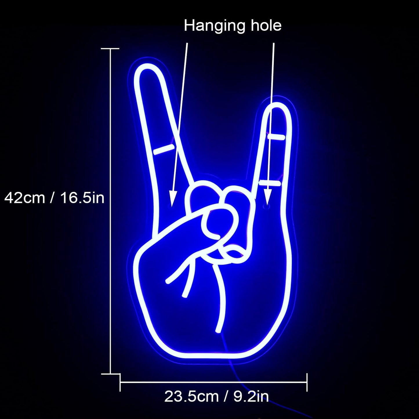Neon Wanddeko Schild, Blue Gesture