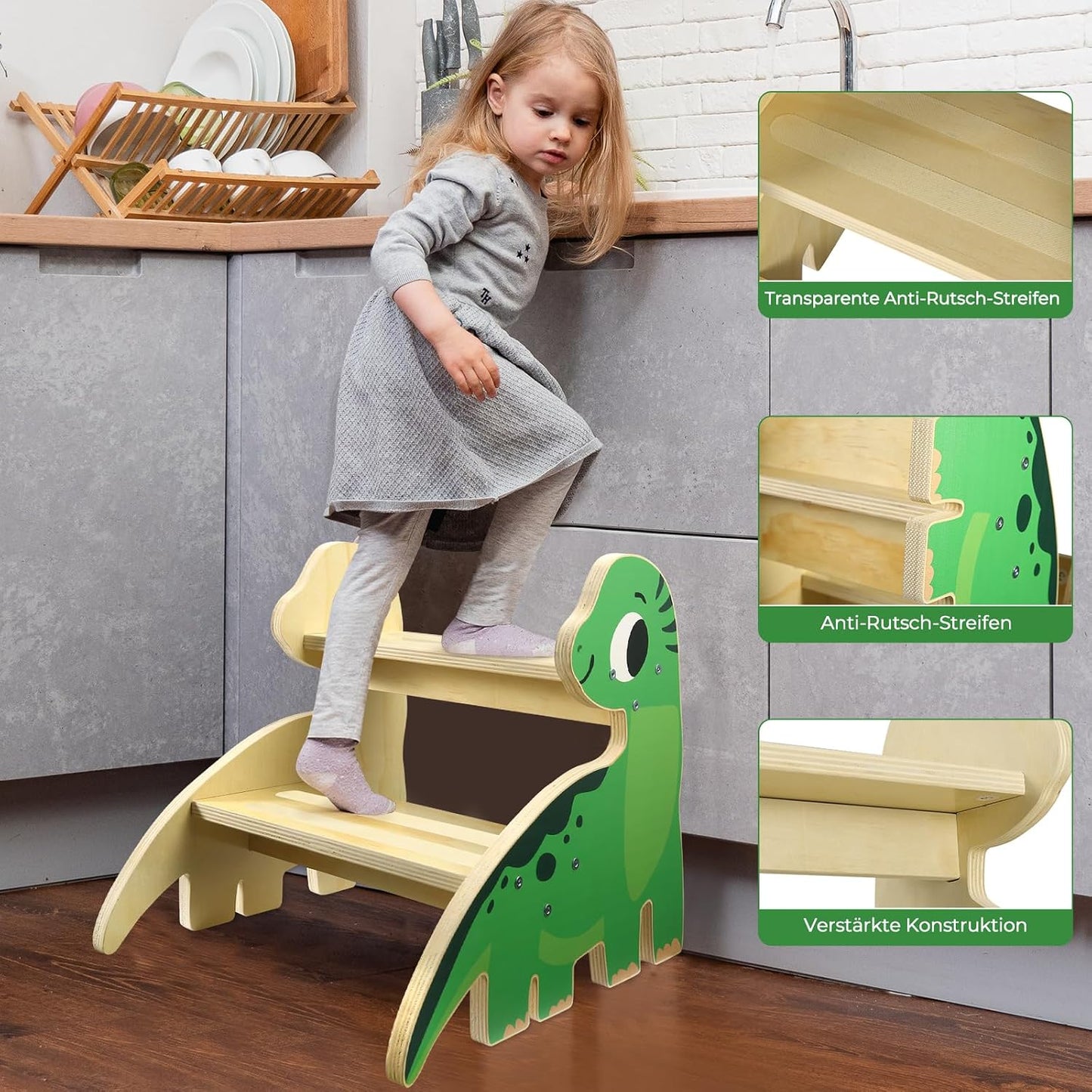 Tritthocker mit 2 Stufen, Dinosaurier