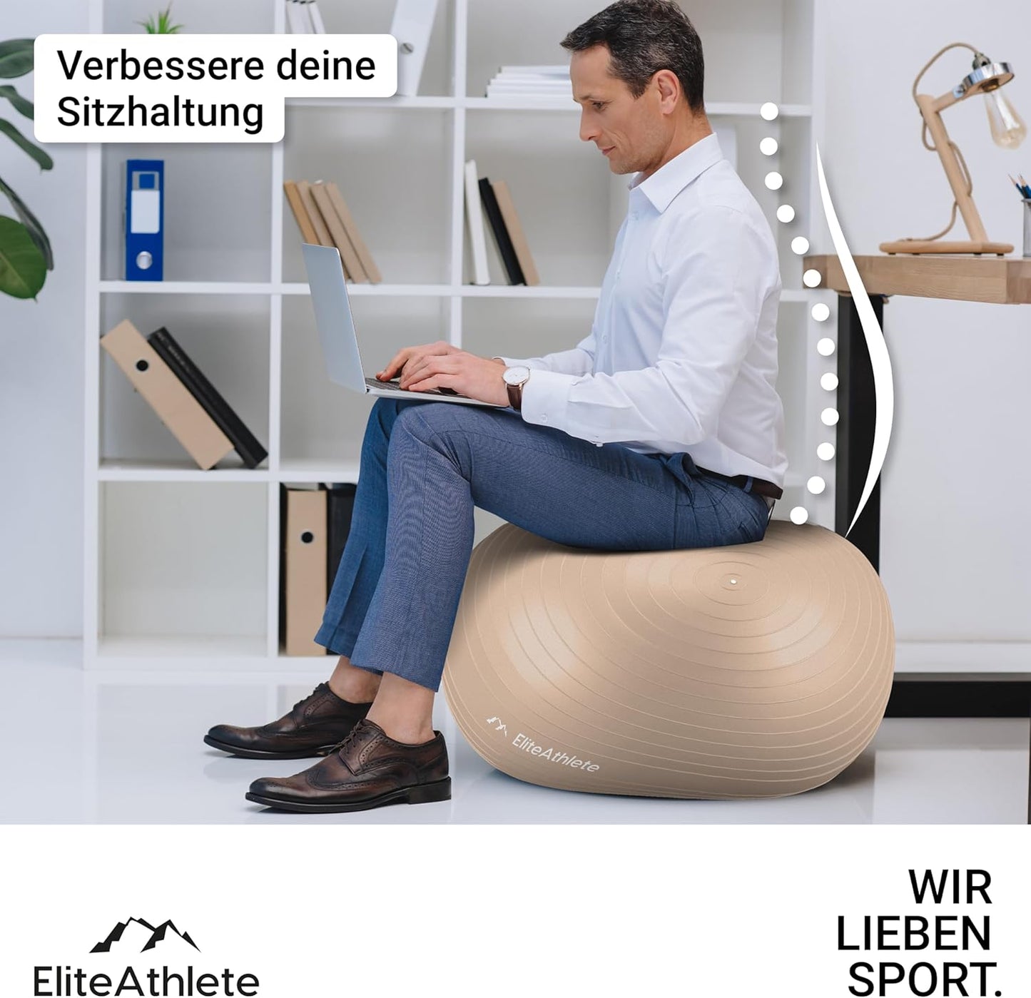 Gymnastikball, Cappuccino 55cm