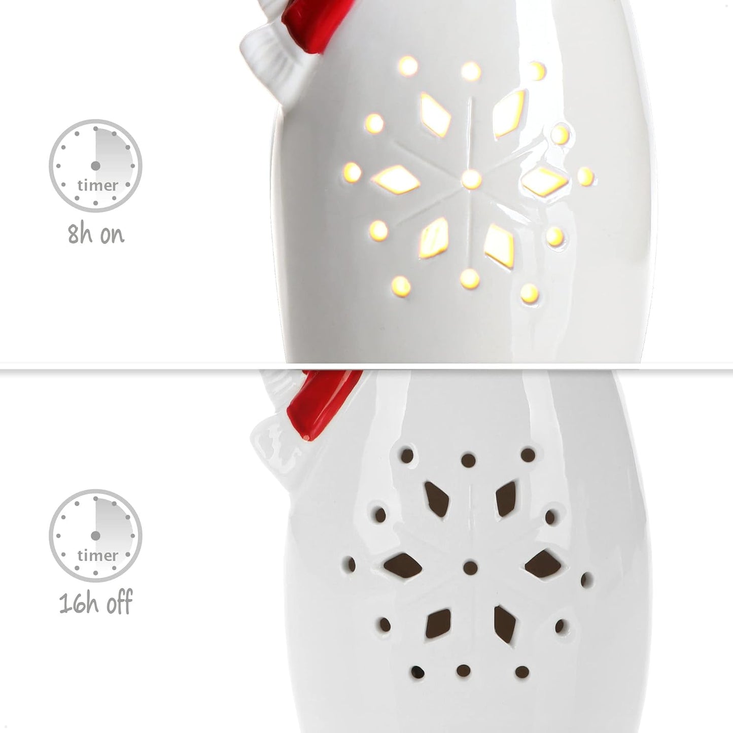 2-teiliges LED-Schneemann Weihnachtsfiguren-Set mit Timer, 02 Stück - Schneemann - Timer