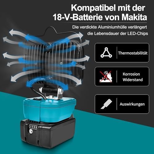 Kabellose LED Arbeitsleuchte, Blau