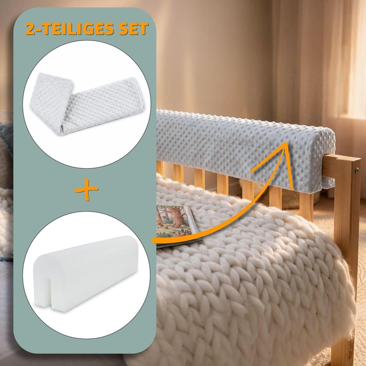 Bettkantenschutz für Kinderbetten, Blau 50 cm