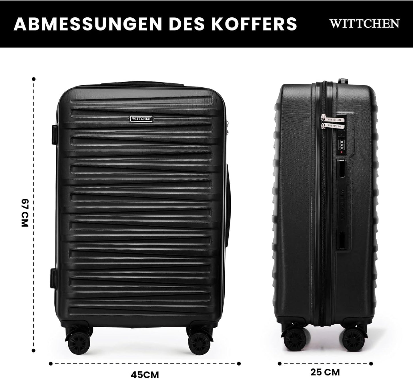 Skyspeed Line Hartschalen-Reisekoffer, Mittlerer Koffer Schwarz