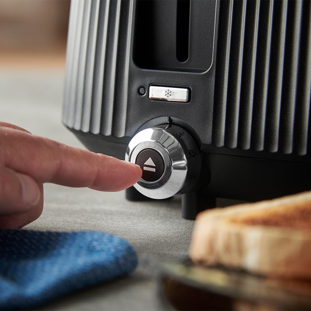 Toaster für 2 Scheiben mit Brötchenaufsatz, 2 Scheiben Schwarz