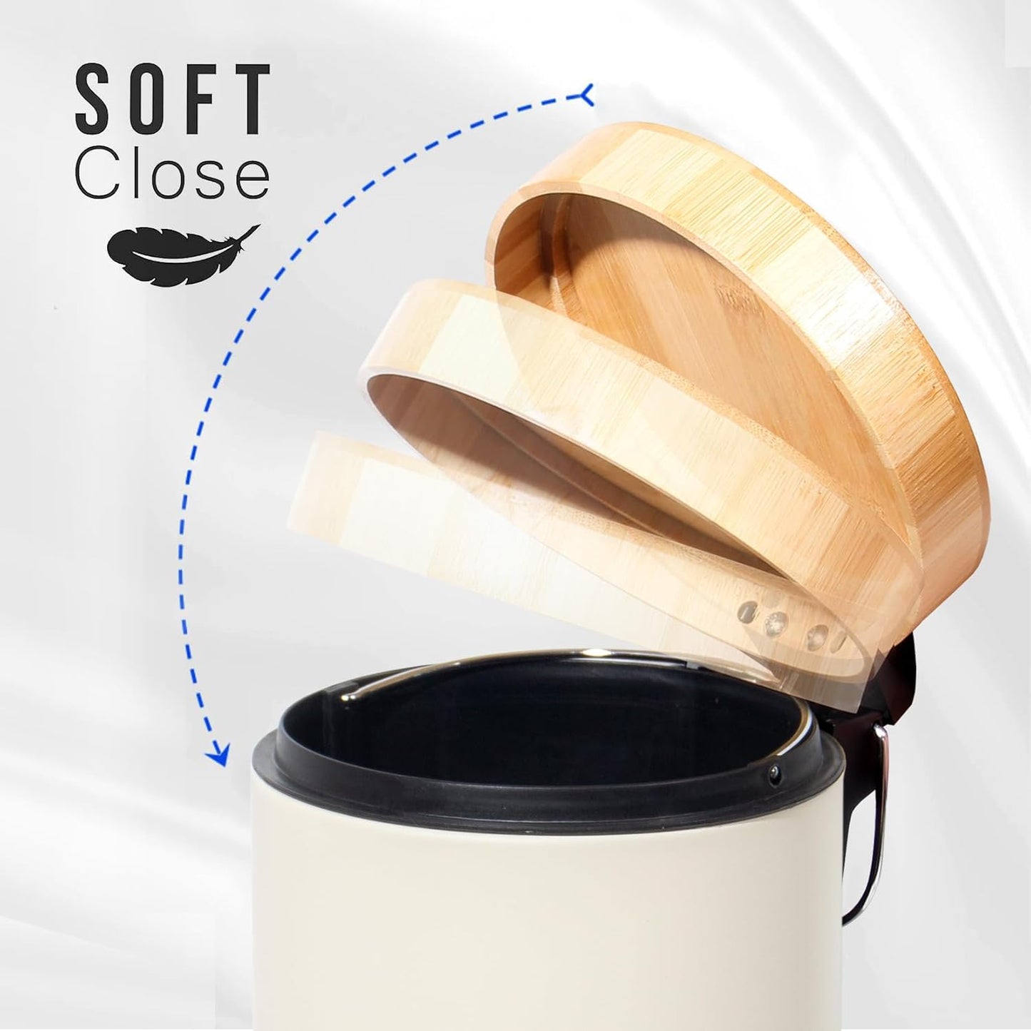 Kosmetikeimer mit Soft Close, Beige 3L