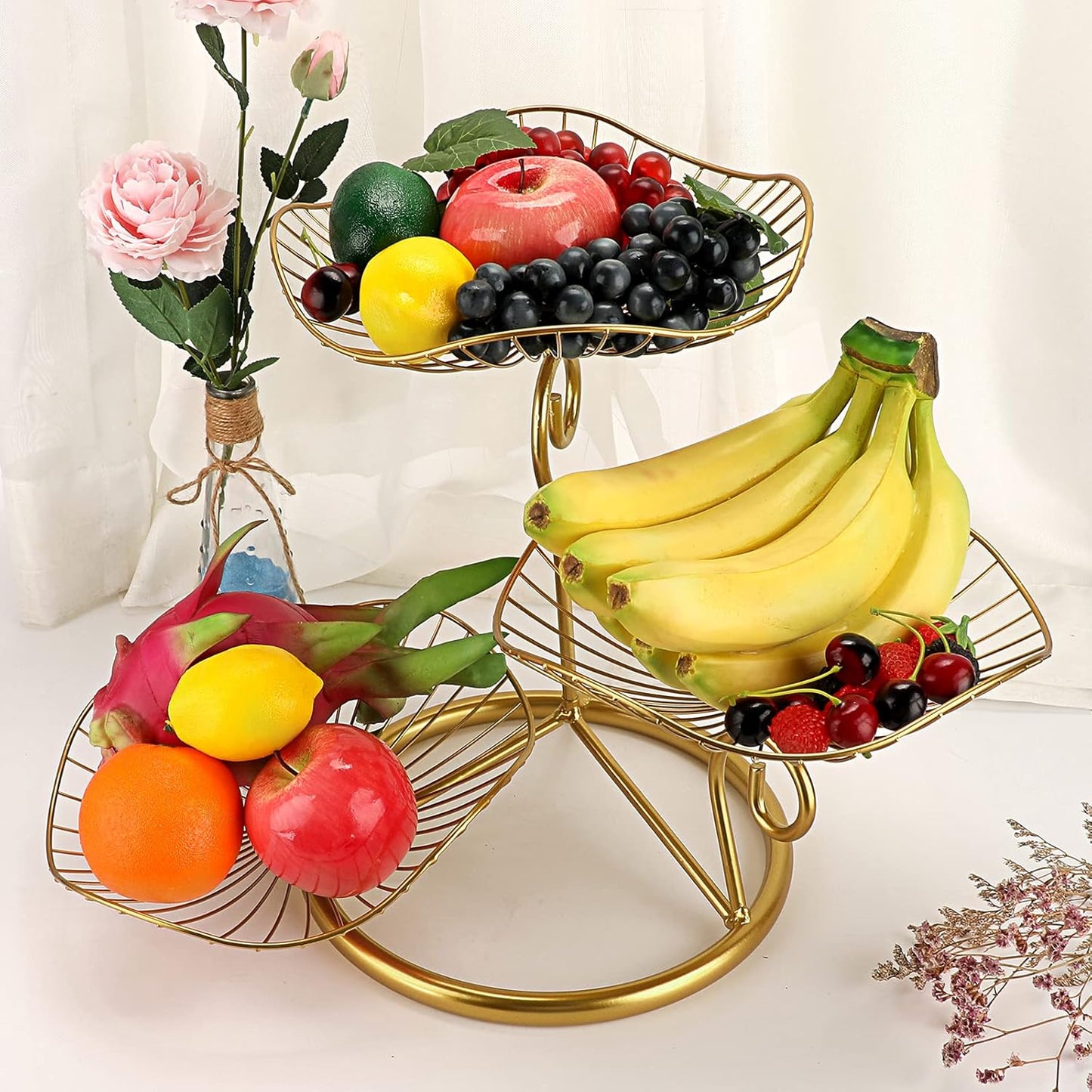 Obstschale mit 3 Etagen, Golden