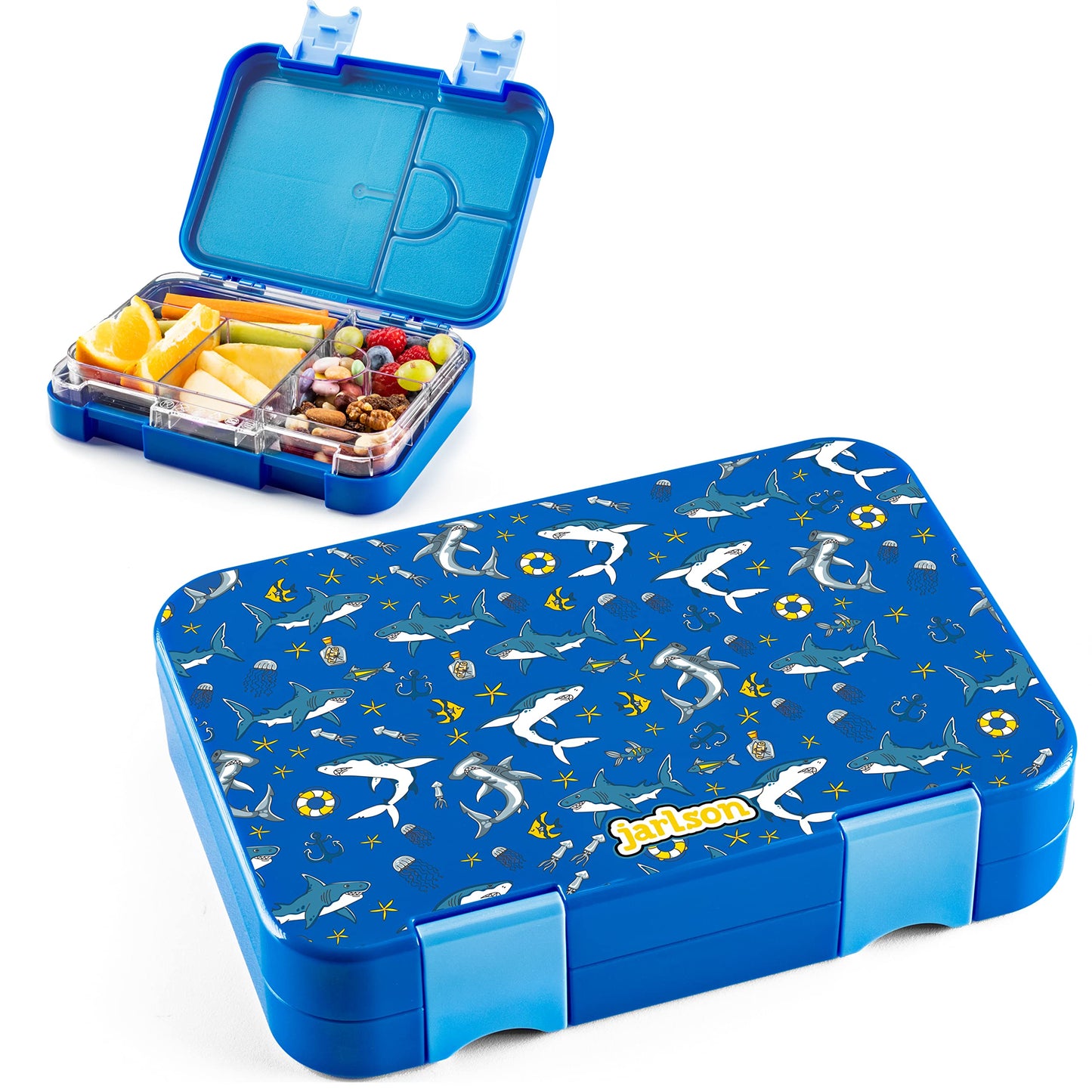 Auslaufsichere Bento Lunchbox mit Trennfächern Toni, Haie 2.0