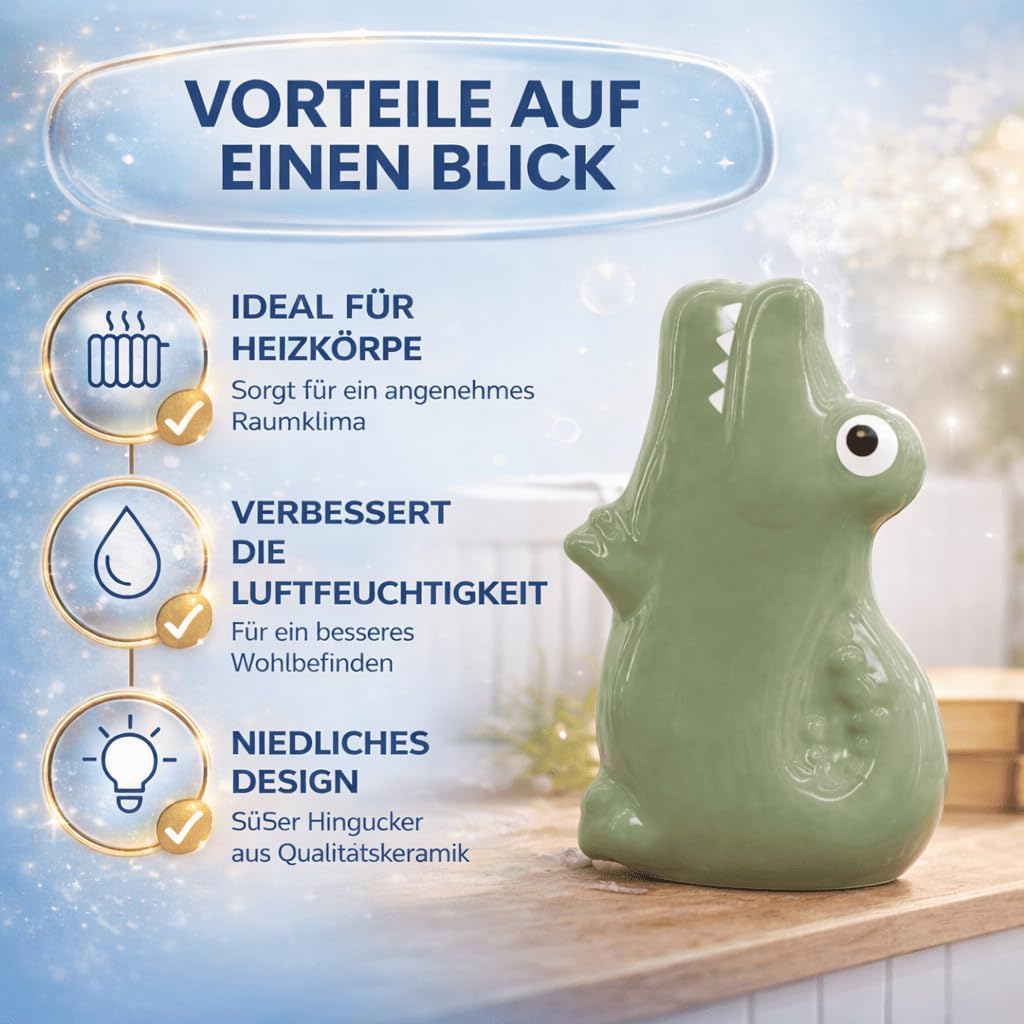 6-teiliges Luftbefeuchter-Set für Heizung Krokodile, Krokodile