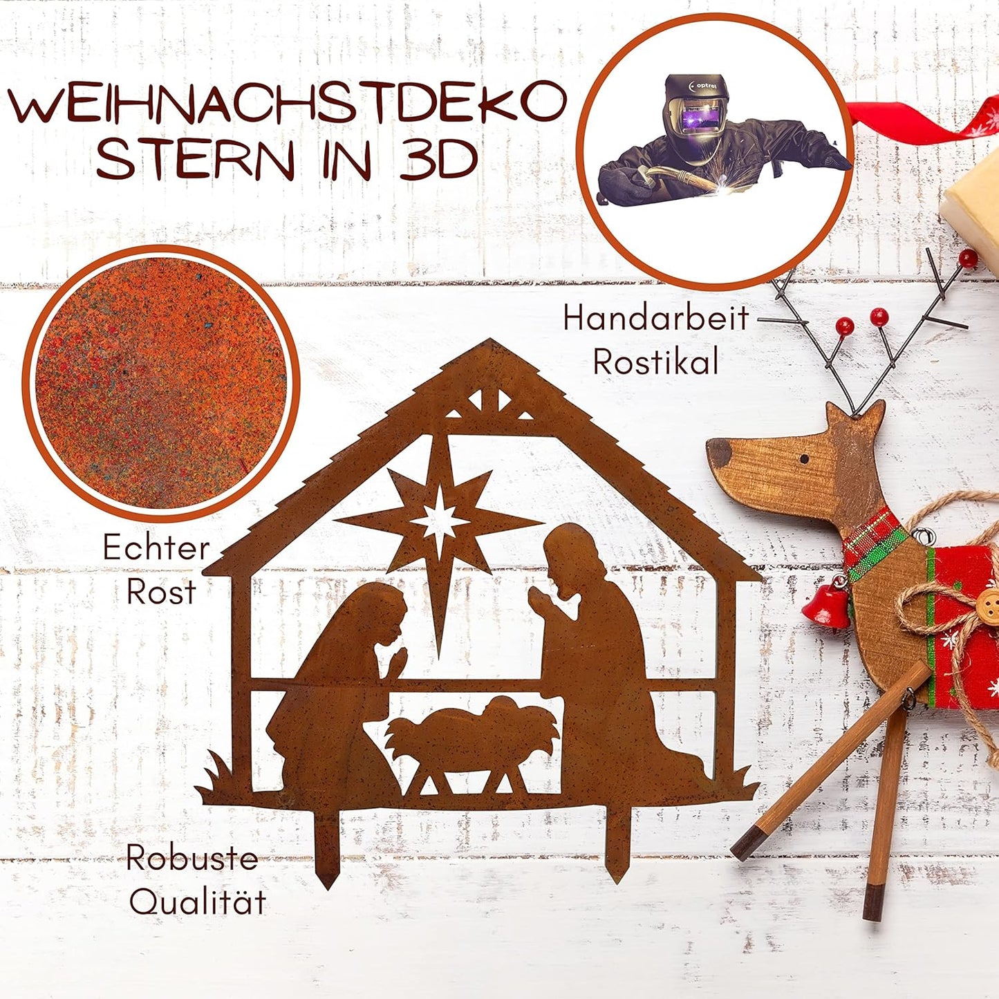 Weihnachtskrippe zum Stecken, zum Stecken