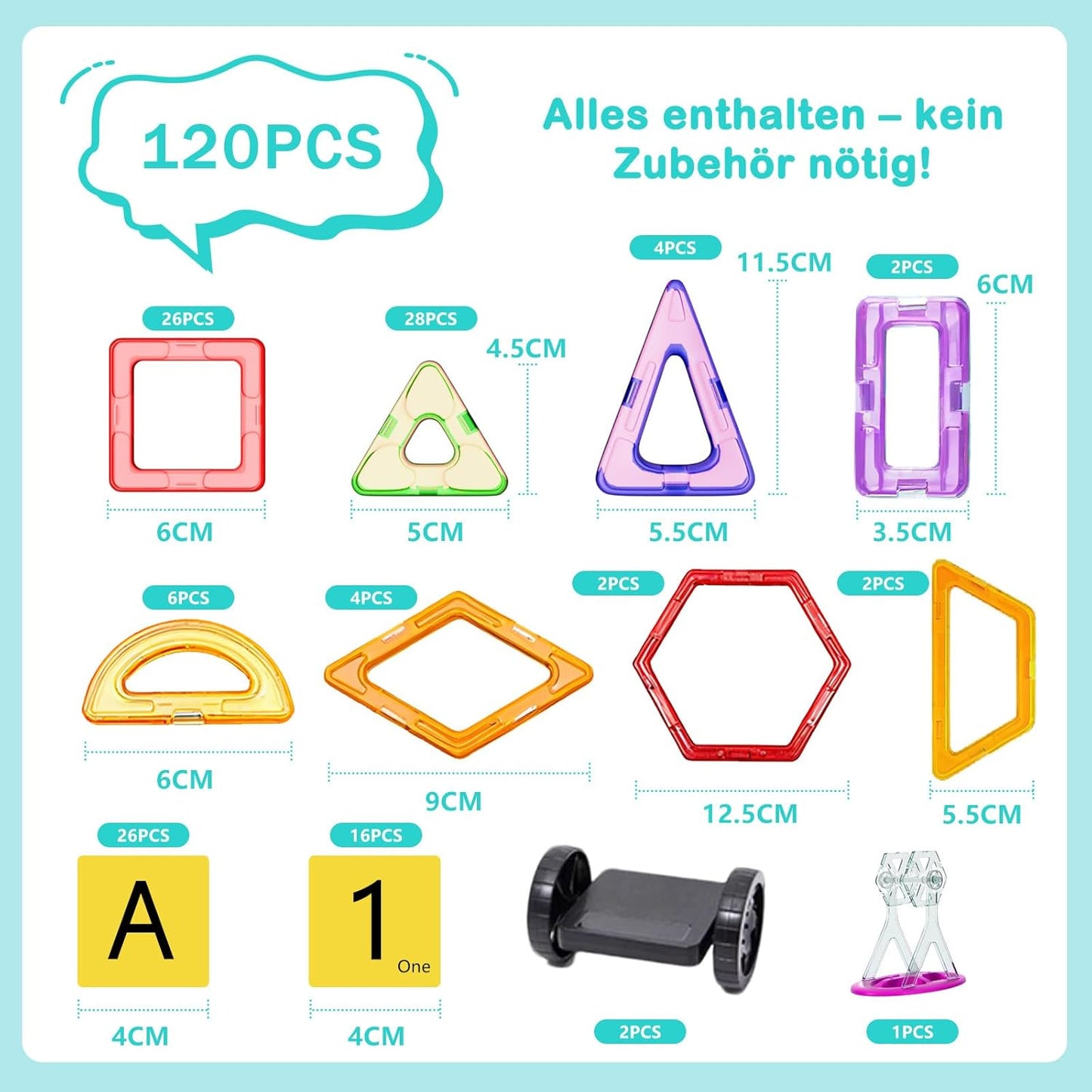 120-teiliges Magnetbaustein-Set