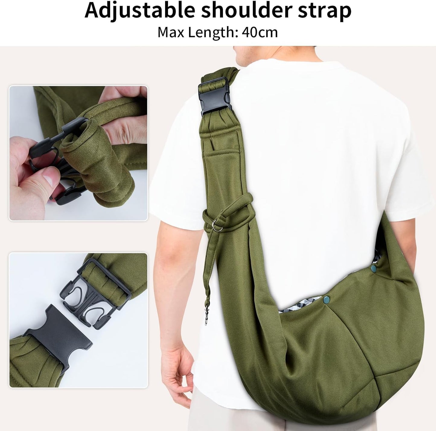 Hundetragetasche Crossbody bis 7.5 kg, Grün