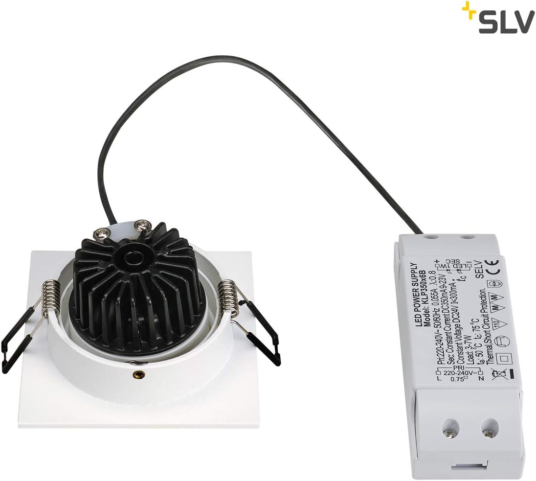 Tria 77 CS Downlight Einbaustrahler, Weiss Quadratisch 9x9cm 645 Lumen