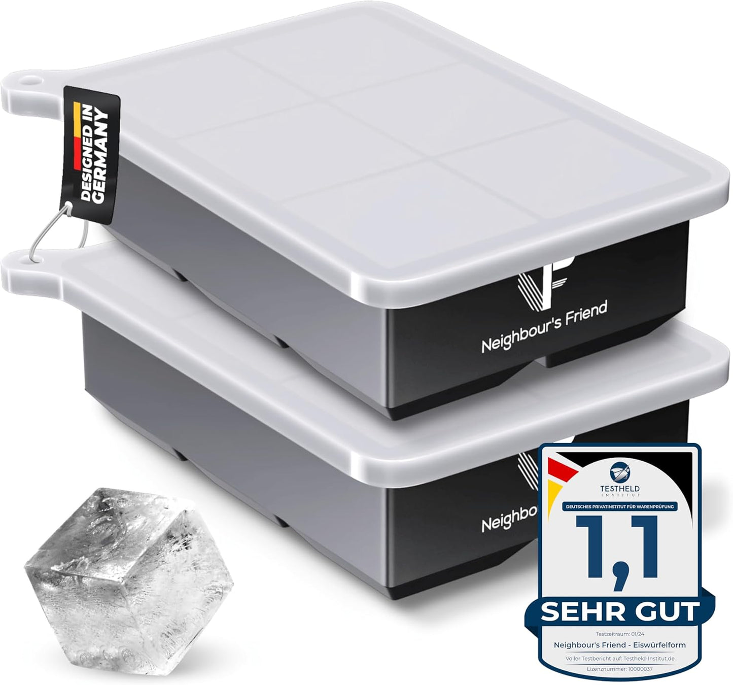 2er-Set Eiswürfelform, 2x Eiswürfelform