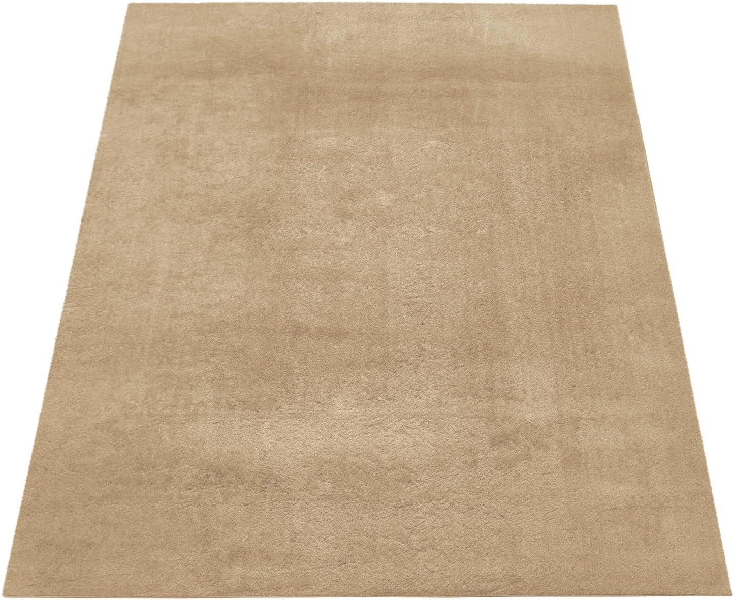Kuscheliger Wohnzimmerteppich, waschbar, rutschfest, 120 x 170 cm (Rechteckig) Beige 2