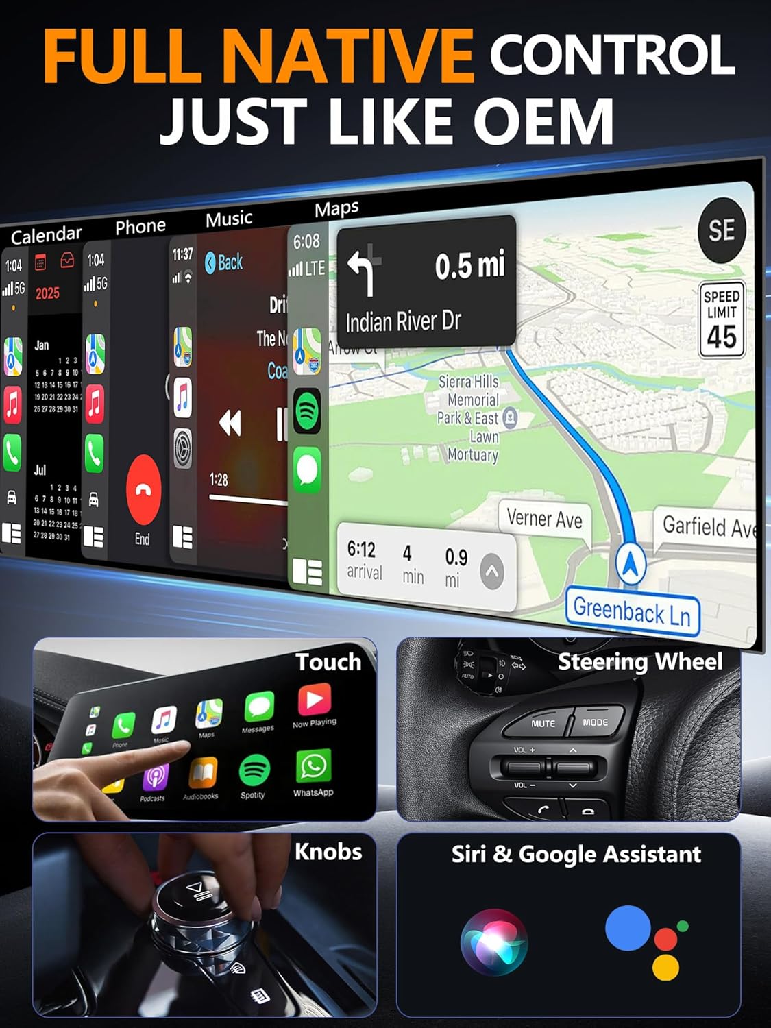 2-in-1 CarPlay & Android Auto Wireless Adapter, 1Stück