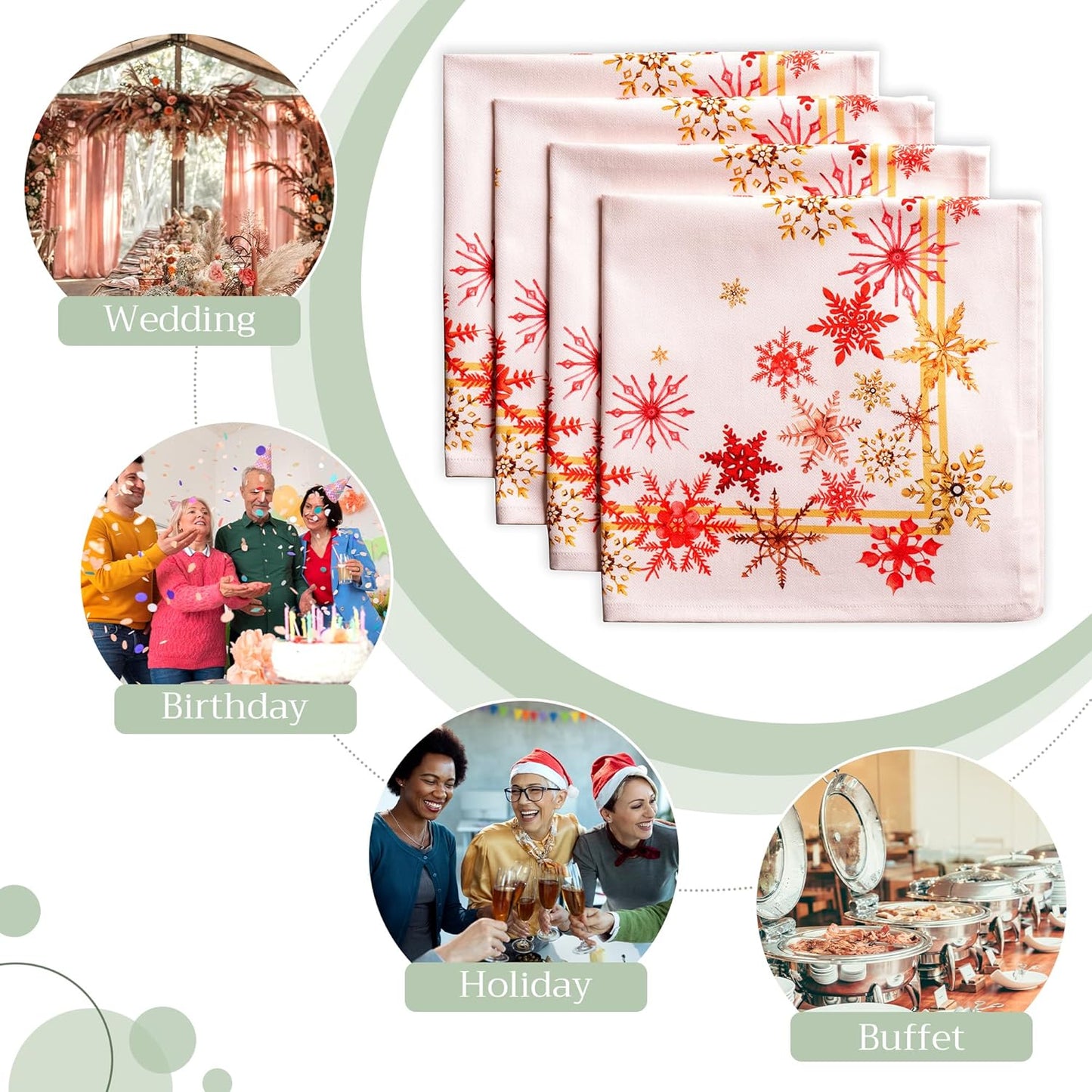 4-teiliges Stoffservietten-Set Crystal Star, Crystal Star