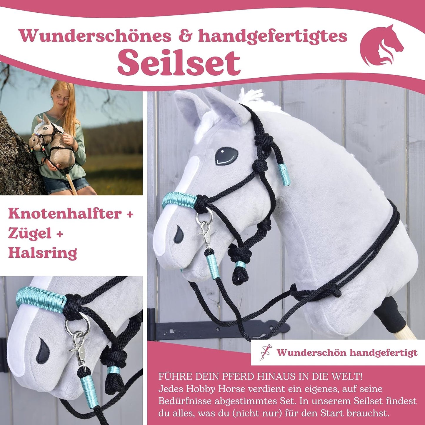 Hobby Horse Zubehör Seil Set, Turquoise Medium