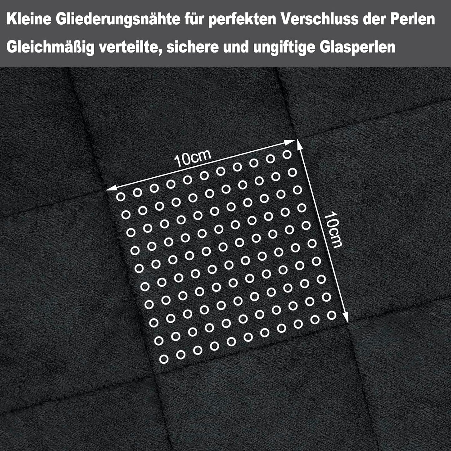Gewichtsdecke mit Glaskügelchen 7 kg (135 x 200 cm), 135x200 cm 7kg Anthrazit
