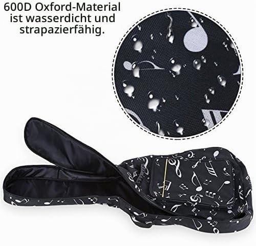 Gepolsterte Gitarren-Tasche mit Rucksackriemen, Music Notes Pattern
