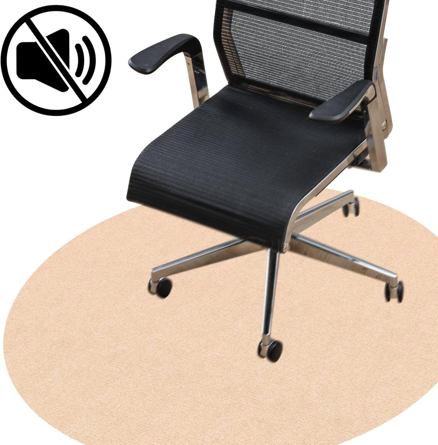 Runde Bodenschutzmatte für Bürostuhl, Rund 150 cm Creme