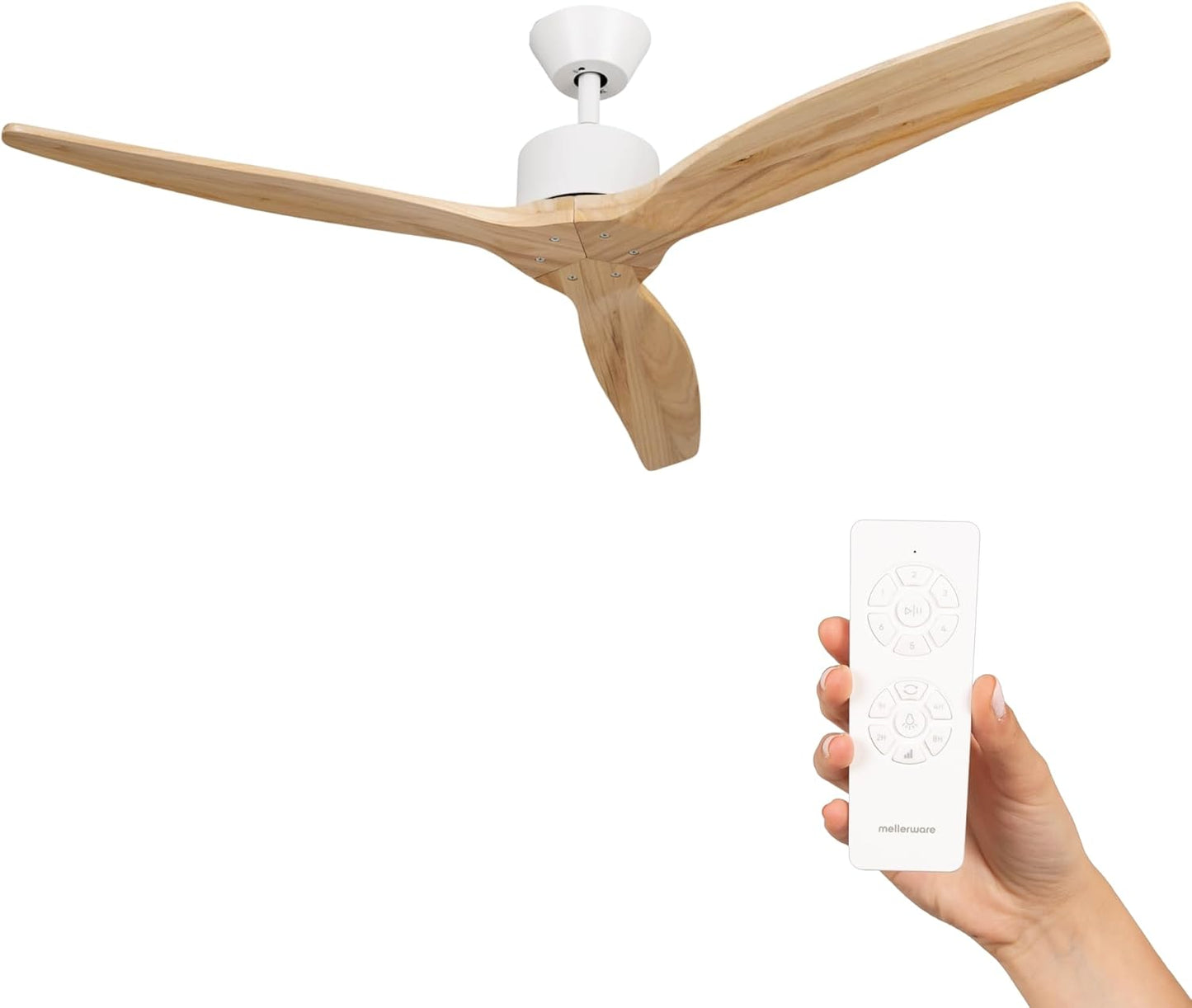 Deckenventilator mit Brizy-Fernbedienung, Hellbraun Ohne Licht