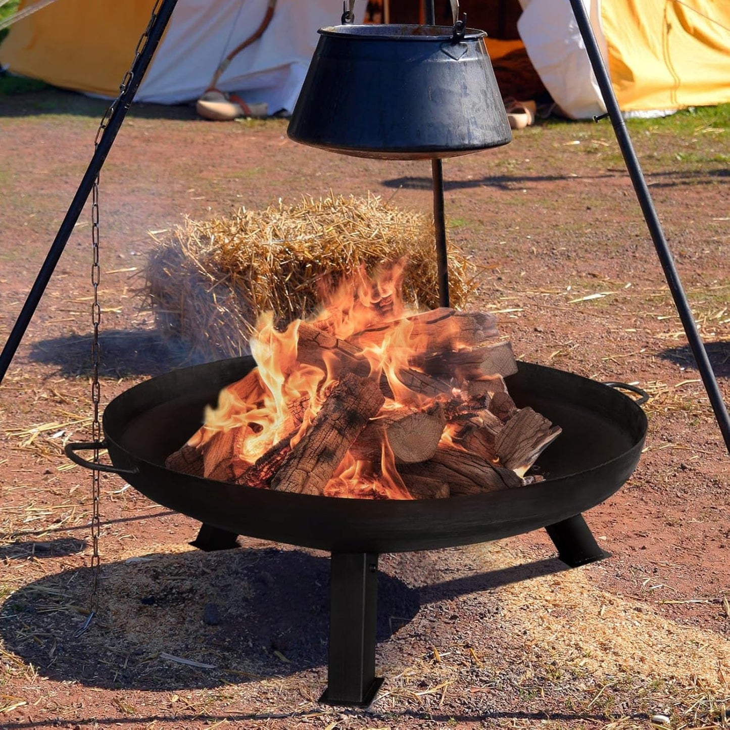 Feuerschale mit klappbaren Beinen, Feuerschale Ø80cm