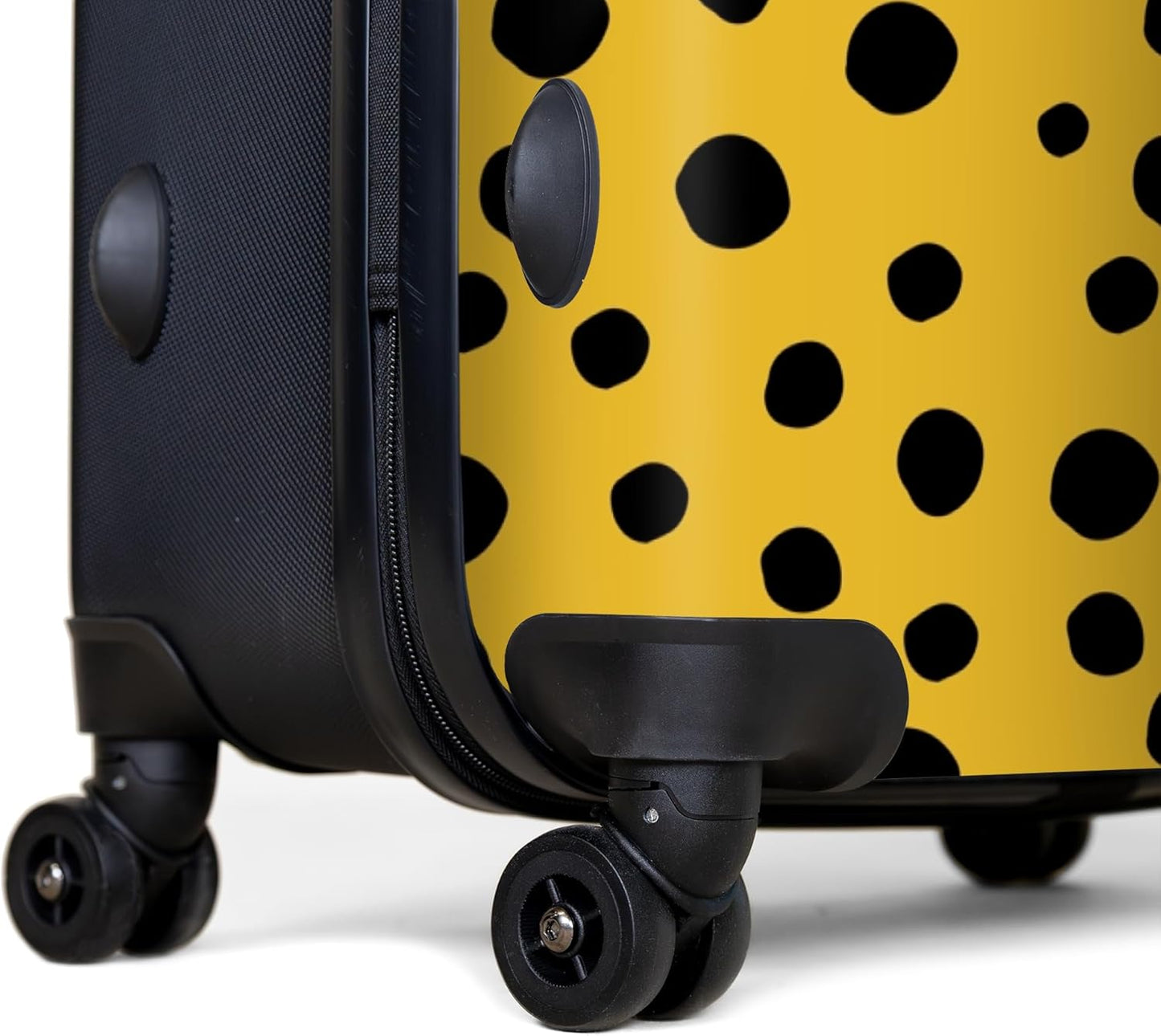 Hartschalenkoffer XL mit Rollen - Punkte Muster, Schwarze Punkte Grösse XL