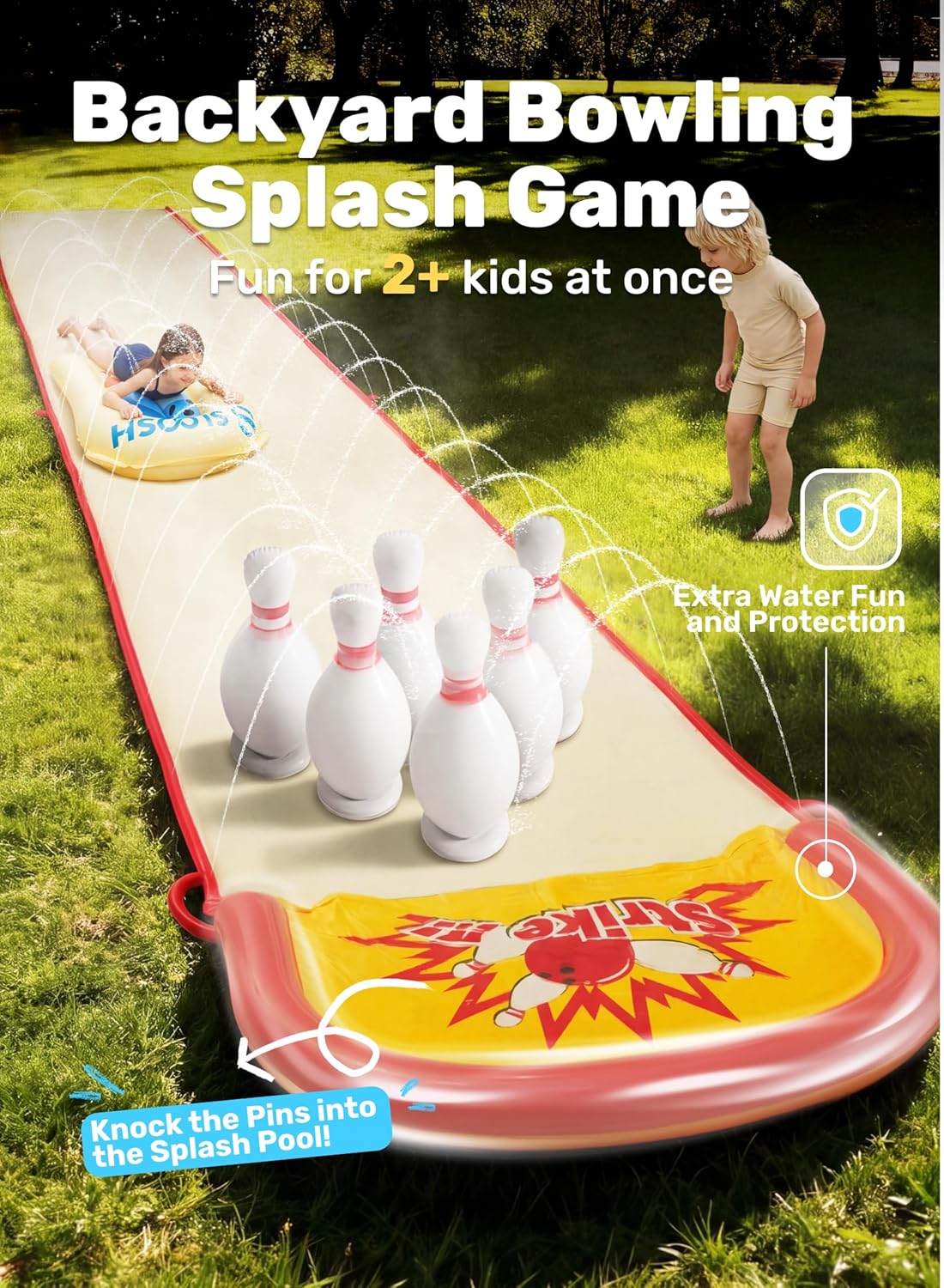 Wasserrutsche mit Bowling-Set