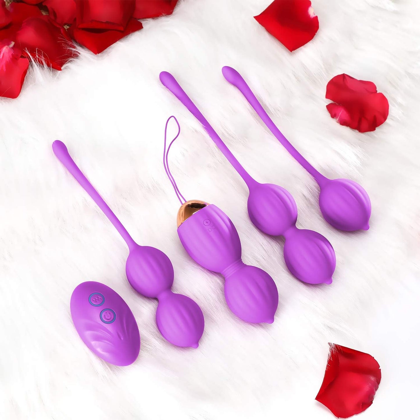 Beckenbodentrainer mit Vibrationsmodi und Fernbedienung, Lila