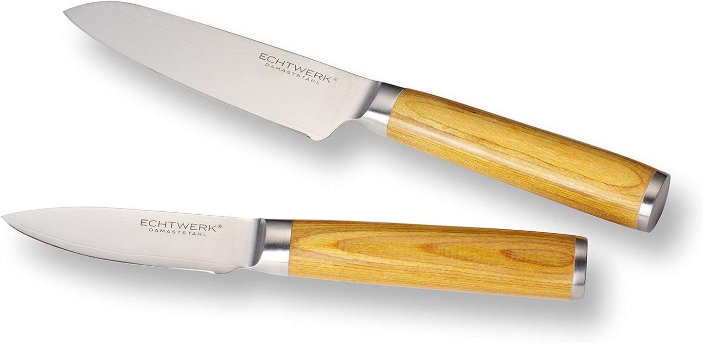 2er Set Santokumesser, Heller Griff