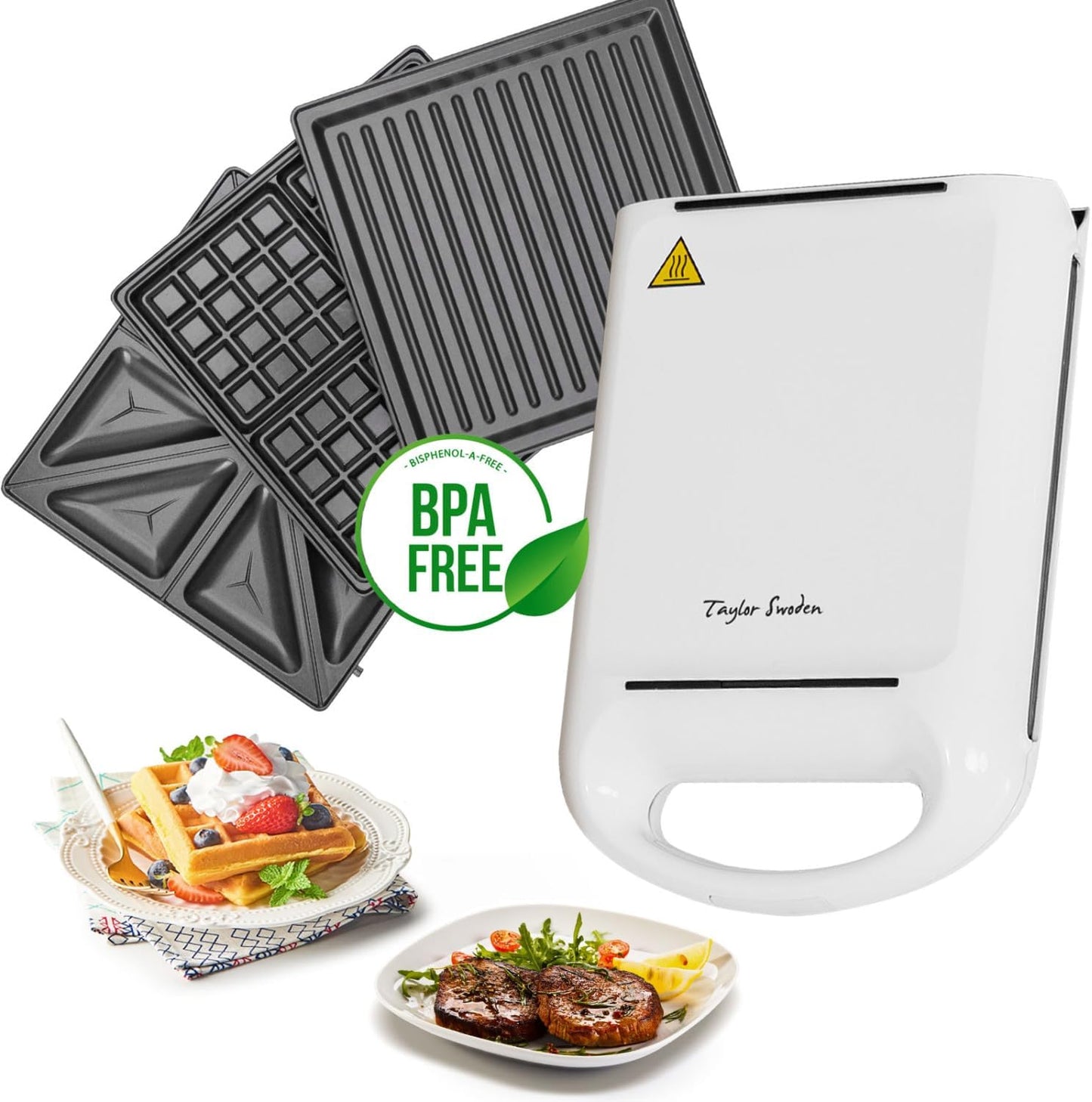 Sandwichtoaster und Waffeleisen, Weiss