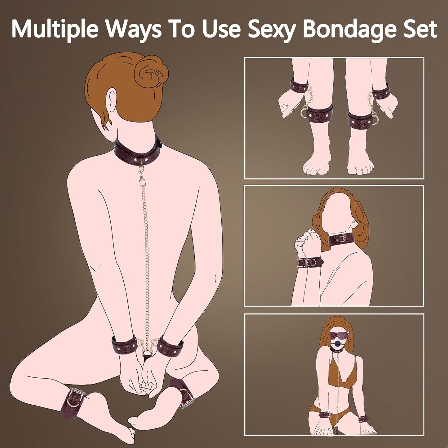 BDSM Bondage Spreizstangen-Set (10-teilig), Rot