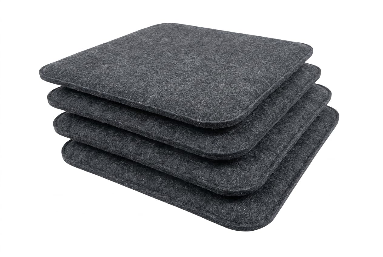 4er Sitzkissen-Set, Anthrazit