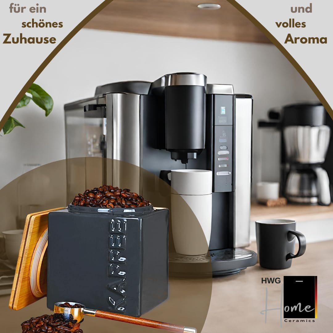 Kaffeedose luftdicht, stapelbar, 500g, Kaffee Anthrazit
