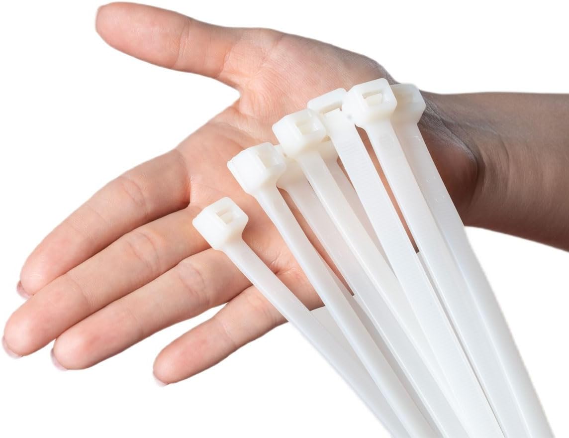 Kabelbinder-Set für Kabelmanagement, 100 Stück, 780 x 9 mm - 100 Stück Weiss