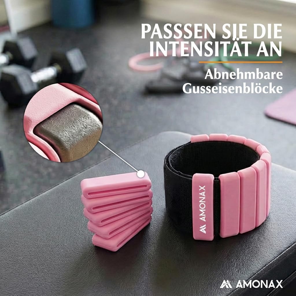 Gewichtsmanschetten-Set, 2x0,5kg, Rosa - 0,5kg x 2
