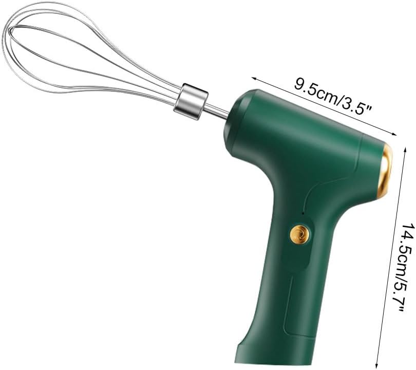 Kabelloser Handmixer mit Schneebesen, Grün