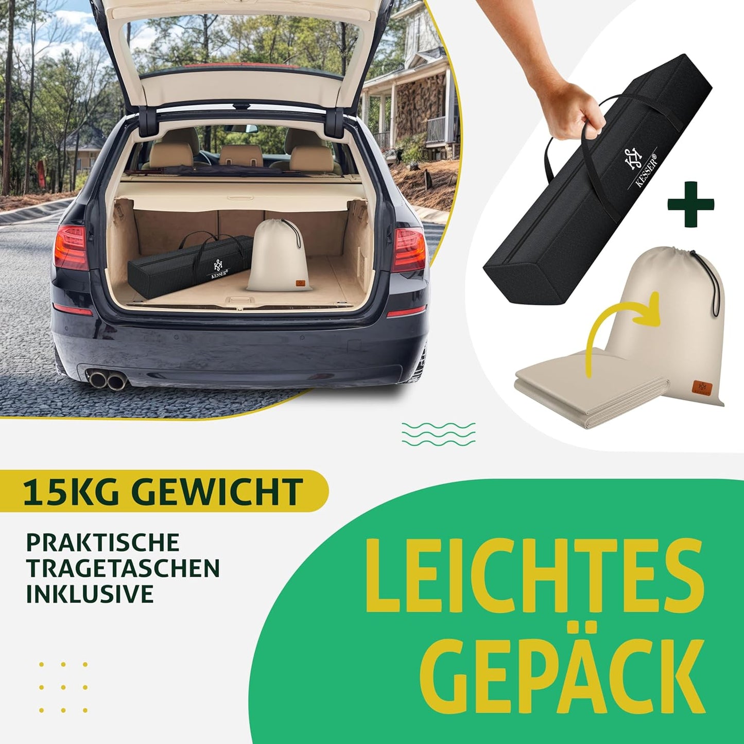 XXL Hängematte mit Gestell Lake, für 2 Personen, Beige