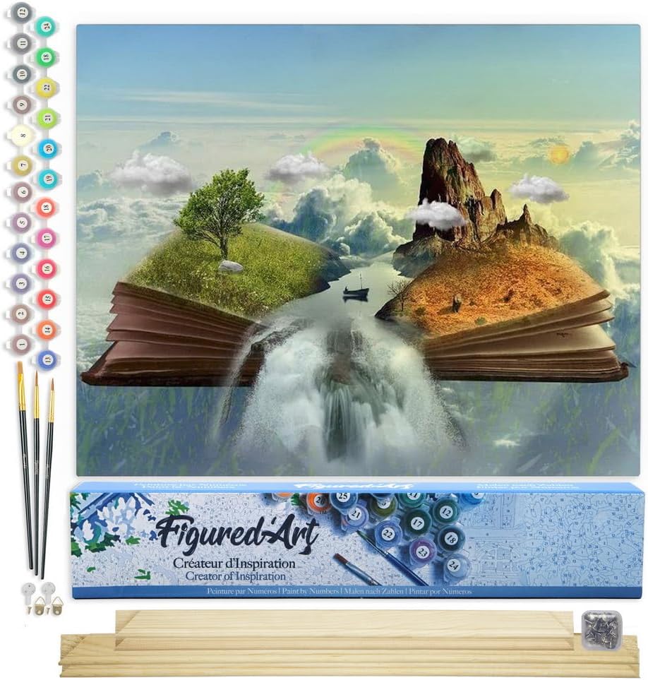 Malen nach Zahlen - Buch Landschaft, Buch Landschaft 40x50cm Mit Keilrahmen (nicht gespannt)