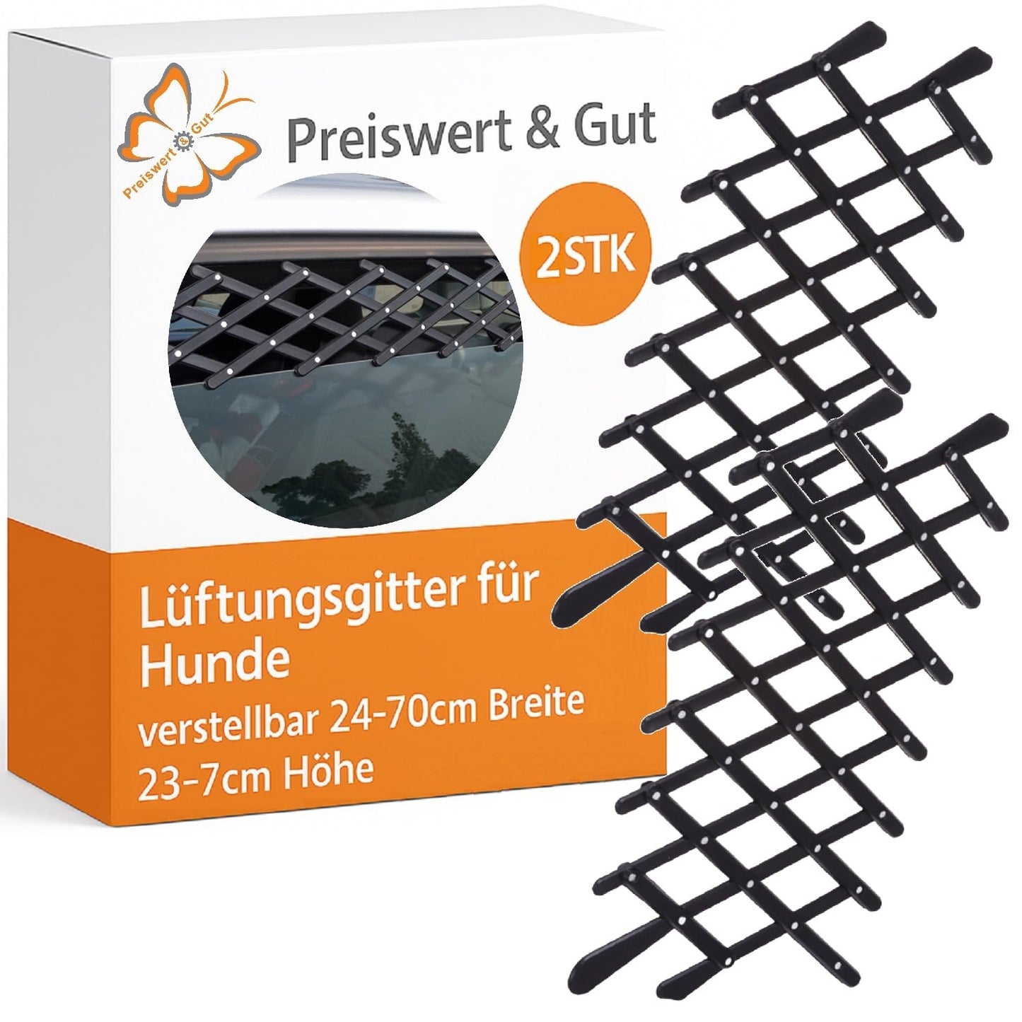 2er-Set Frischluftgitter für Hunde