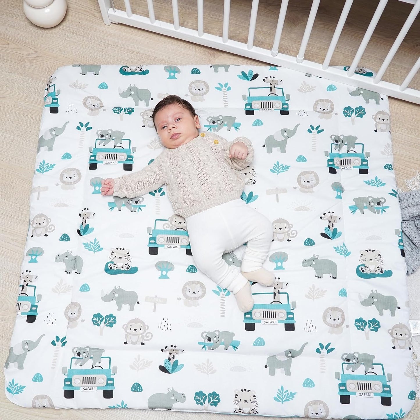 Krabbeldecke - Spielmatte für Babys und Kinder, Afrika Quadratisch