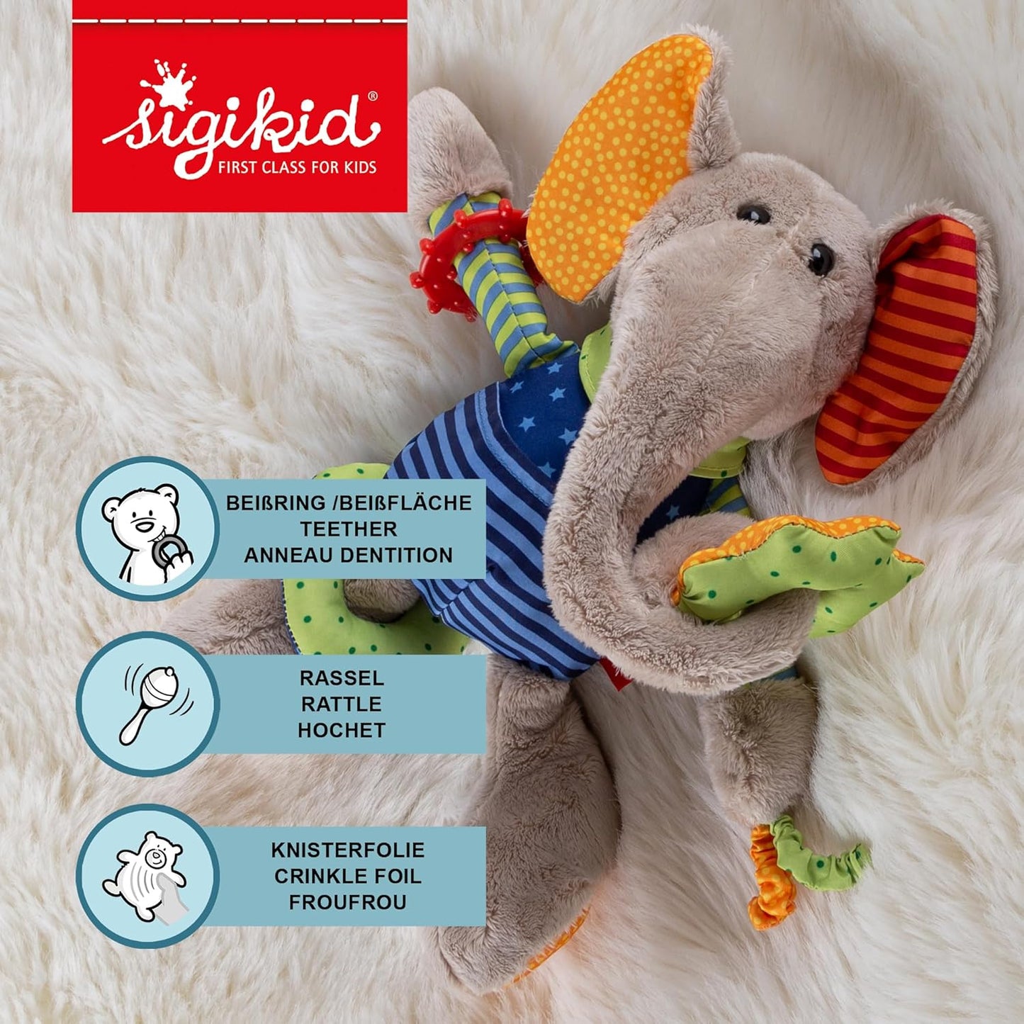 PlayQ Aktiv-Elefant 40863, Mehrfarbig/Elefant