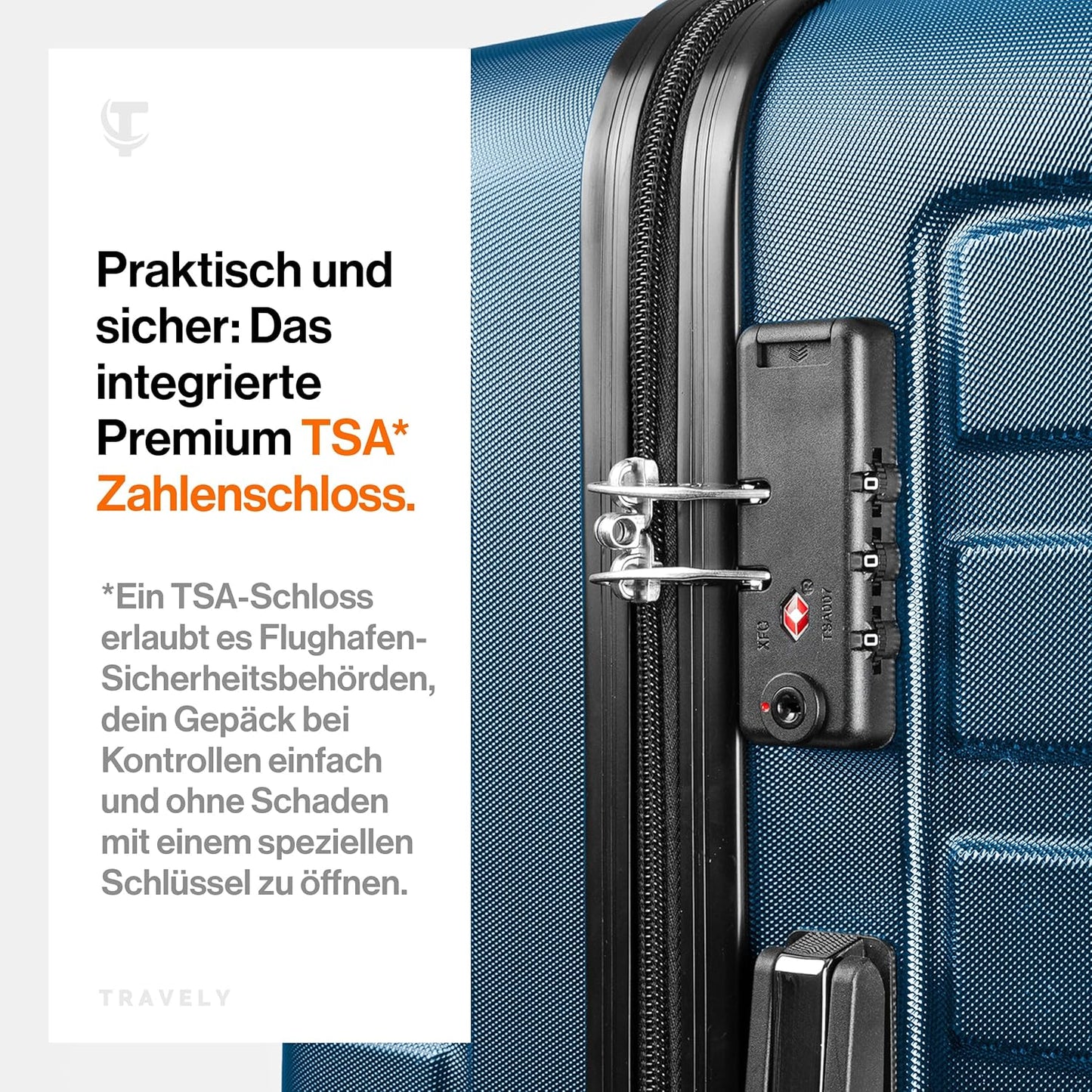 Robuster Hartschalenkoffer, L Tiefseeblau
