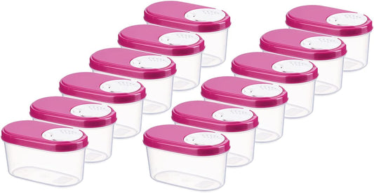 12er-Set Luftdichte Schüttdosen für Gewürze, 0,14l (12 pièces) Rosa