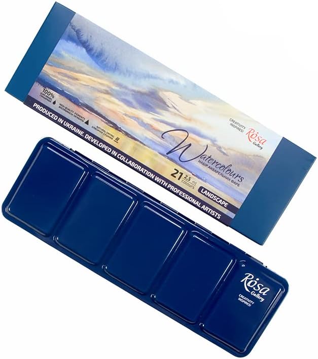Aquarellfarben-Set für Landschaftsmalerei mit 21 Farben, Landschaft