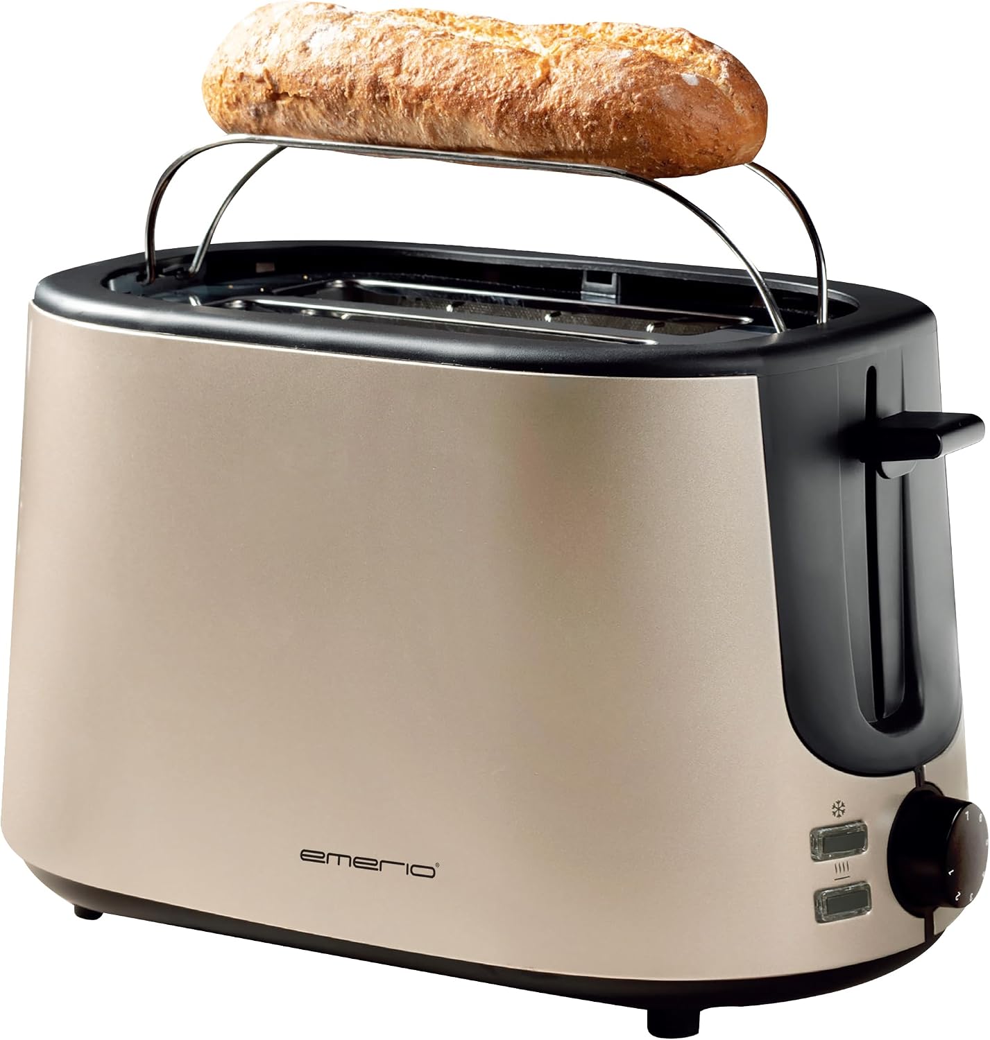 Edelstahl-Toaster mit Brötchenaufsatz, 2 Schlitze