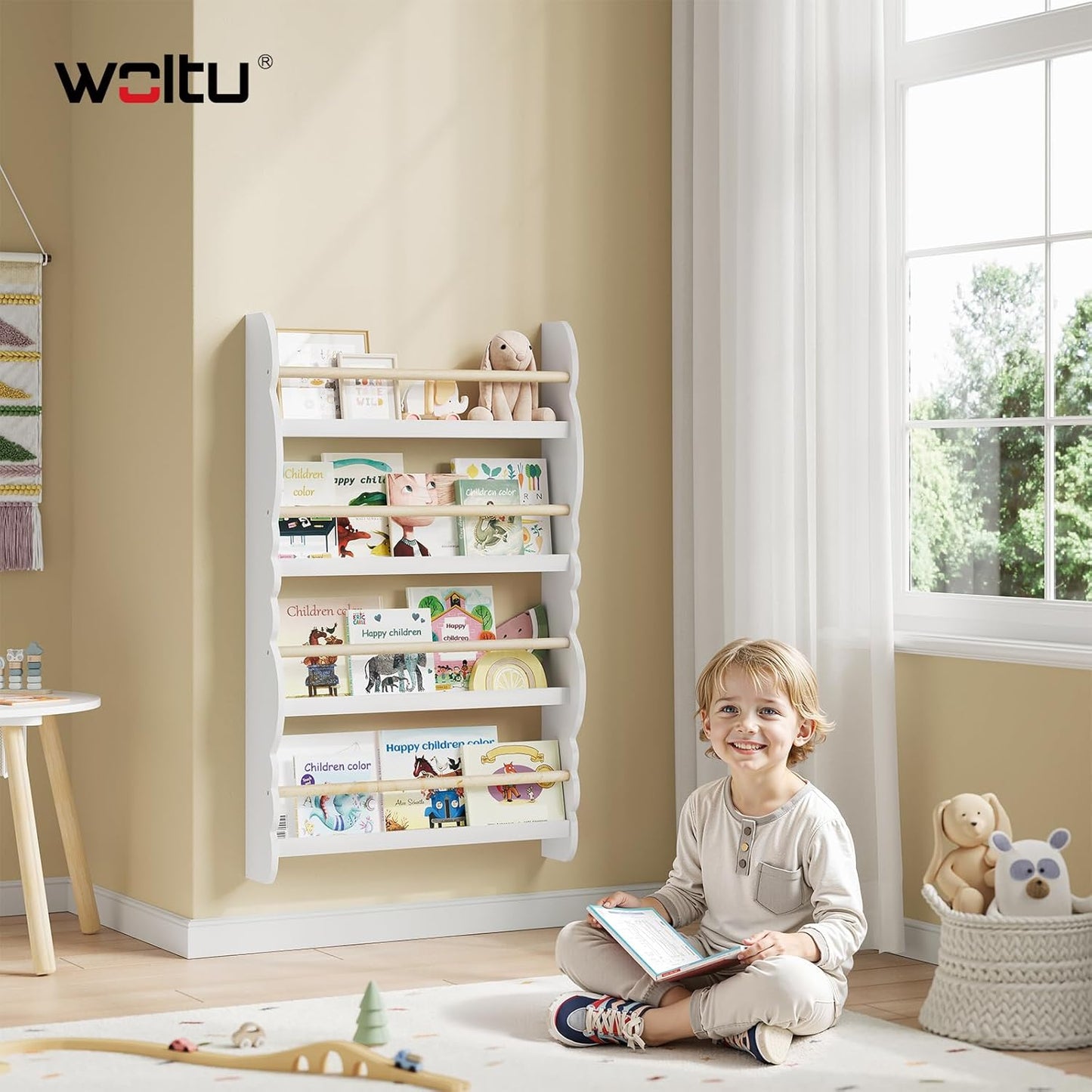 Kinderbücherregal, Weiss 60x98cm