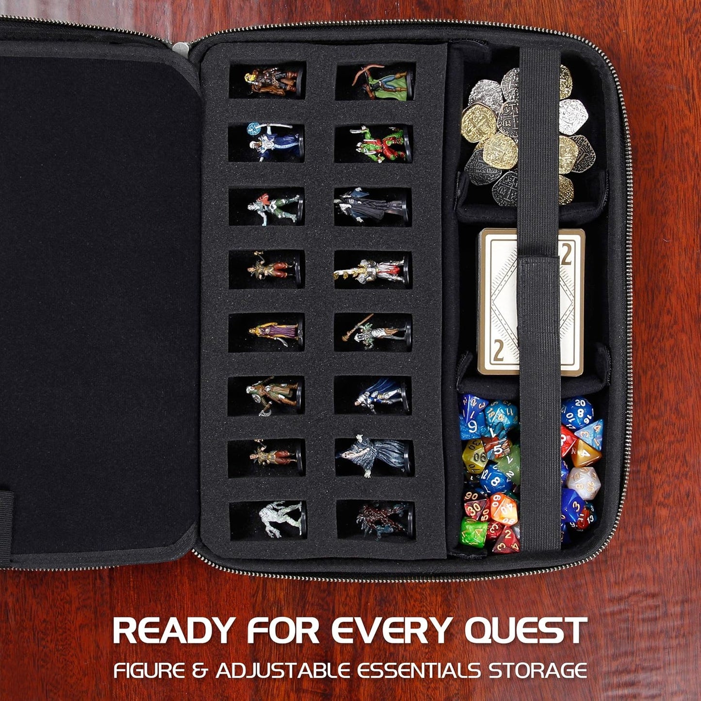 RPG-Organizer-Tasche mit DND-Ordner und Zubehör, Drachen Blau